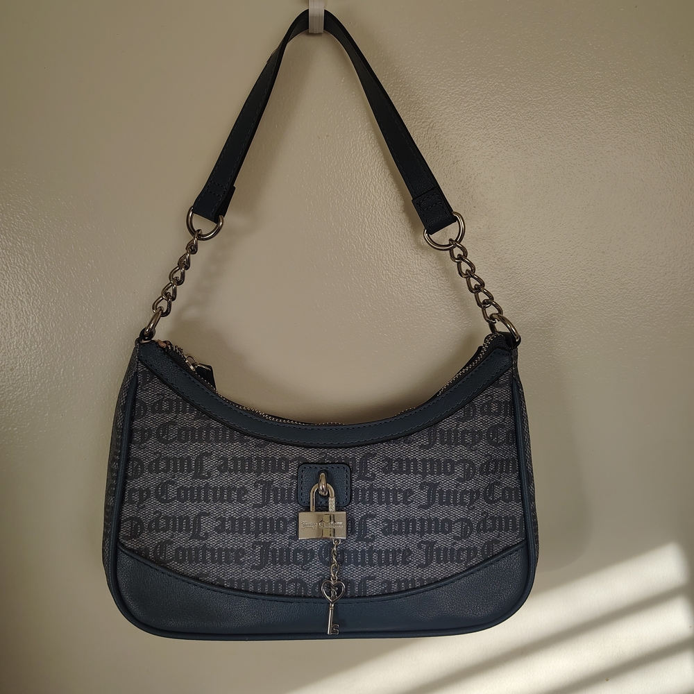 Juicy Couture Navy and Gray Shoulder Bag